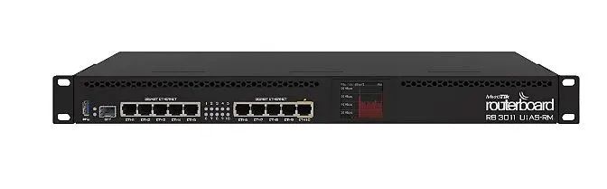 Roteador MikroTik RouterBOARD RB3011UiAS-RM RouterOS L5 Com 10 Portas Gigabit R$ 1000,00