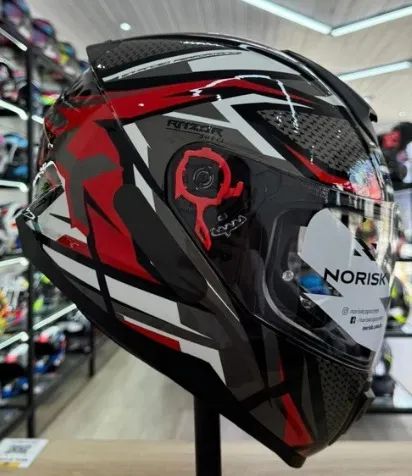 Capacete Norisk Razor, Black / Red, Cartão 12x
