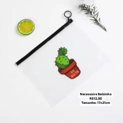 Necessaire Bolsinha Cactus