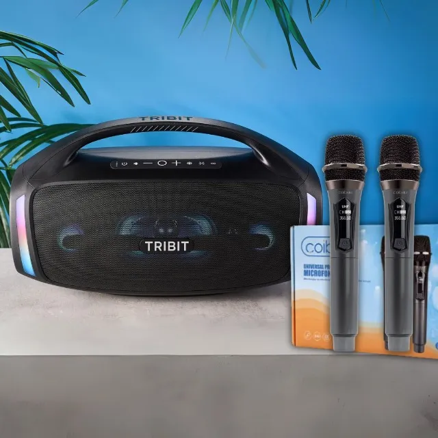Absurdos Graves Caixa Tribit Stormblast 2 120W IP67 30H de bateria + Par microfone sem fio