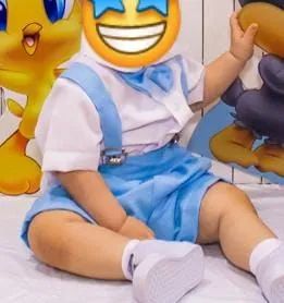 Conjunto social infantil azul - usado 1 vez só! - Foto 4