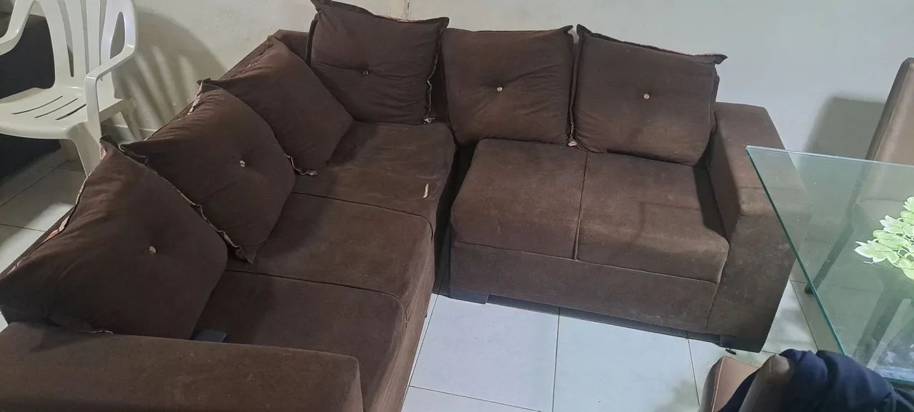Sofá de Canto Marrom