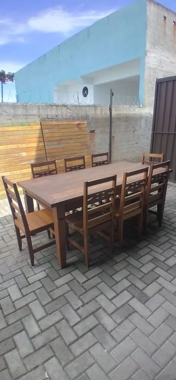 Mesa Rustica Madeira Demolição c/ 8 Cadeiras - Foto 2