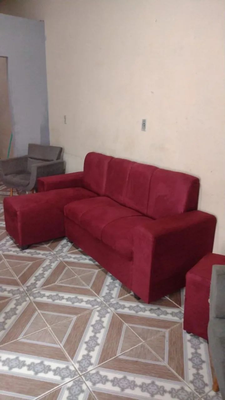 Sofá  com chaise bordon 2.00 metros 