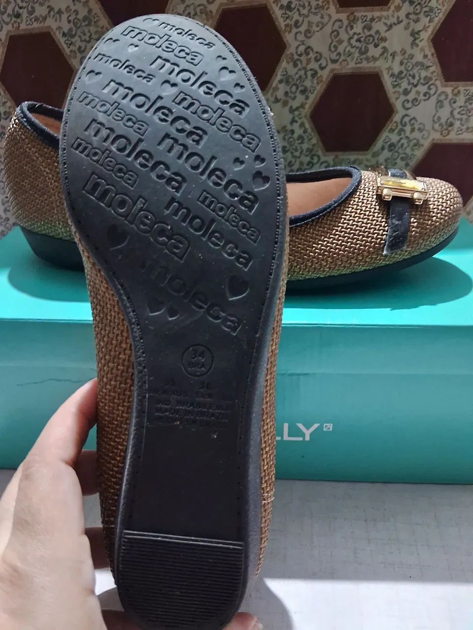 Sapatilha Moleca Vintage Dourada - Foto 3