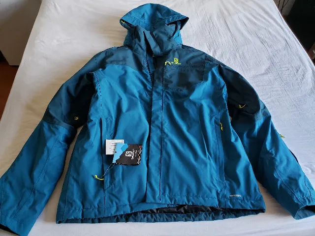 Jaqueta impermeável Salomon Winter Strike masculina cor azul tam. EGG