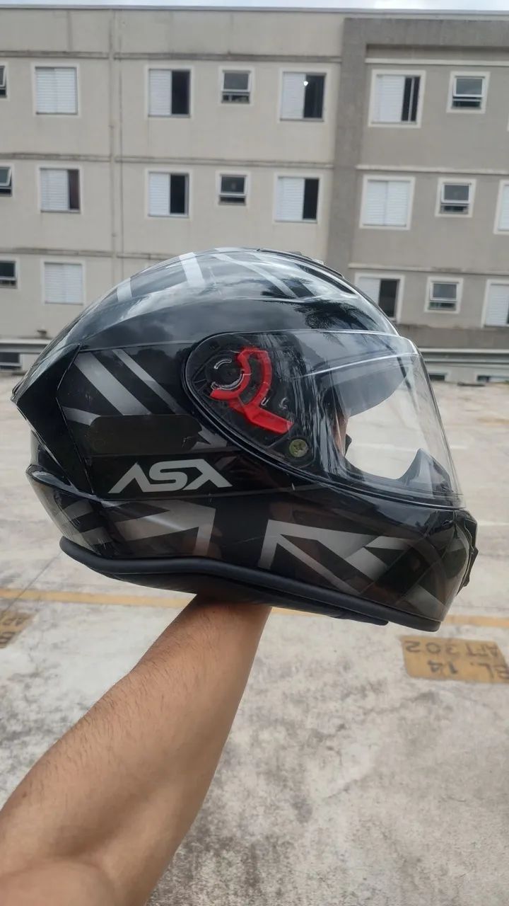 Capacete ASX Draken UK Preto/Cinza Tam 58