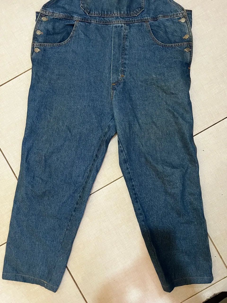 Macacão Jeans Azul Clássico anos 90 - Foto 3