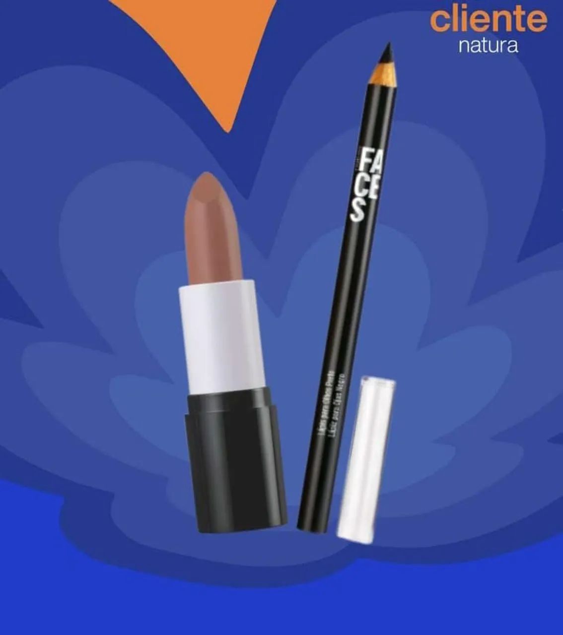 Natura Faces Makeup Kit - Nude Lipstick and Black Eyeliner