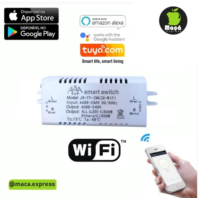 Módulo De Interruptor Inteligente Wifi De Luz Tipo Sonoff Compatível com Alexa