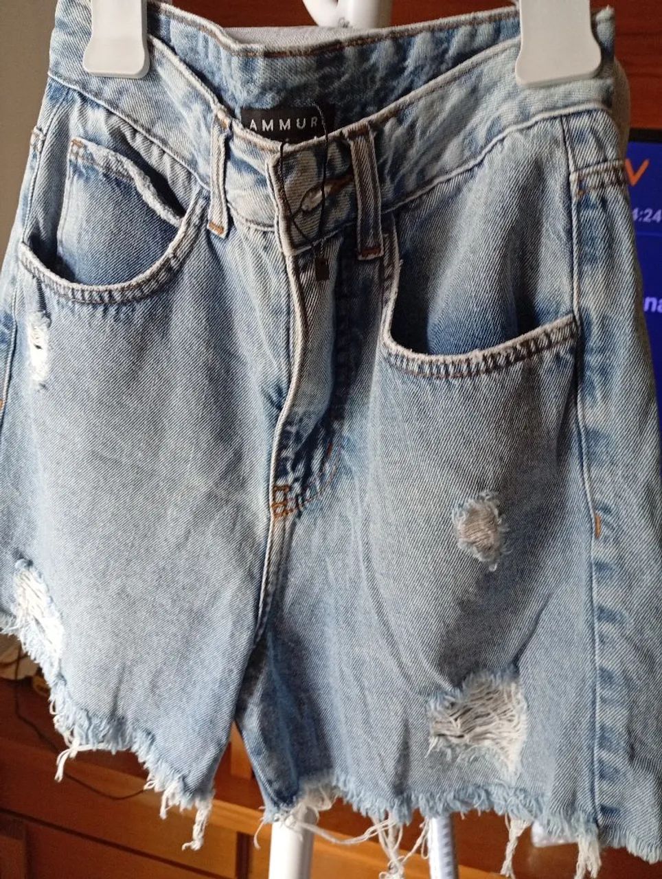 Shorts Jeans Destroyed Feminino - Foto 3