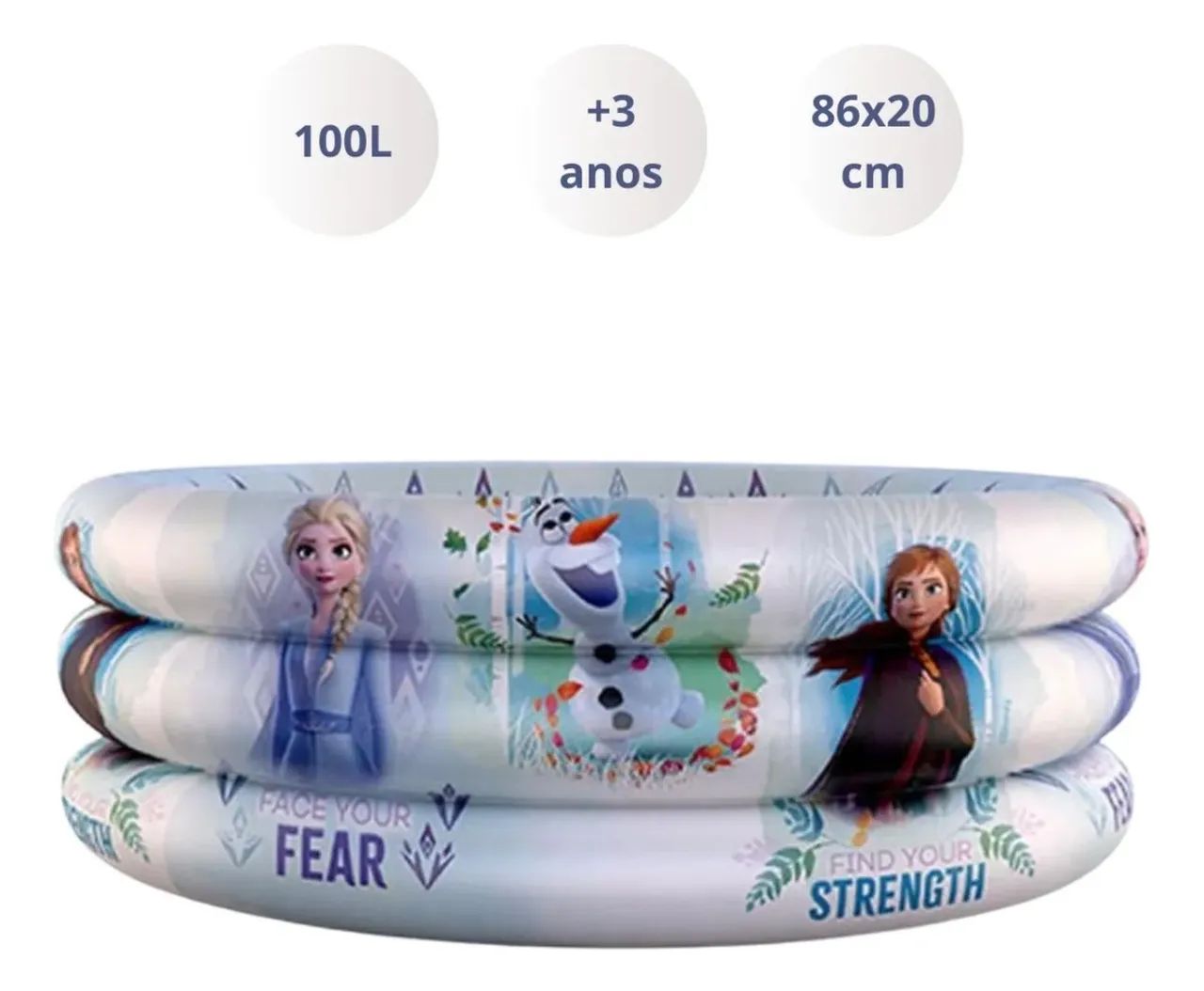 Piscina inflável Frozen 100 Litros 3 anéis - NOVA - Foto 4