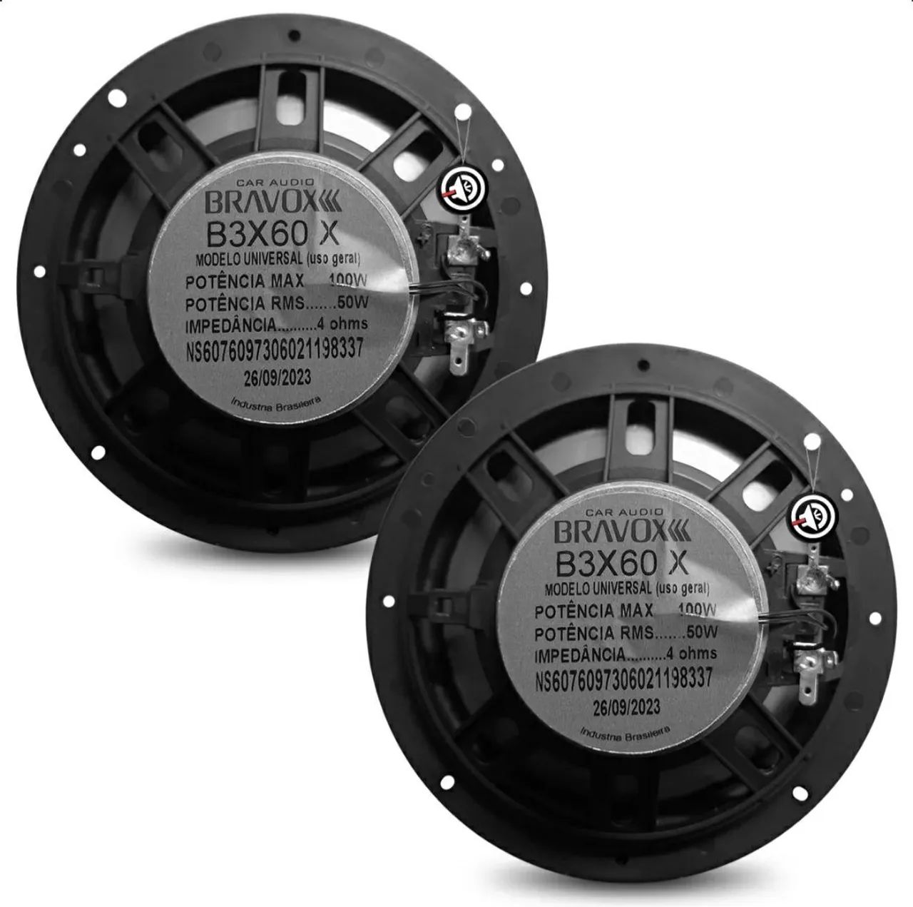 Par Alto Auto Falantes Bravox B3x60x + 6 Polegadas 50w cada - Foto 3