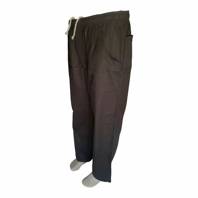 CALÇA BRIM PRETA COM ELÁSTIC E CADARÇO - 4 BOLSOS  - Foto 2
