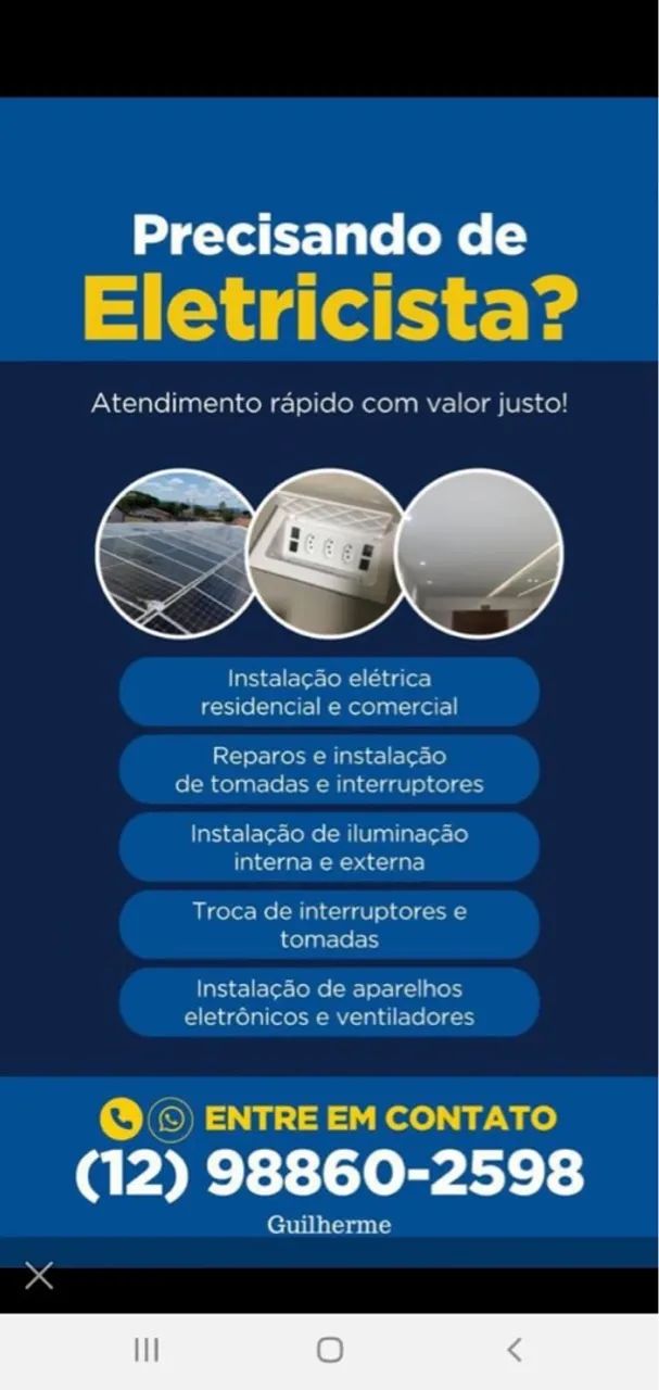 Eletricista - Atendimento rápido e com valor justo!