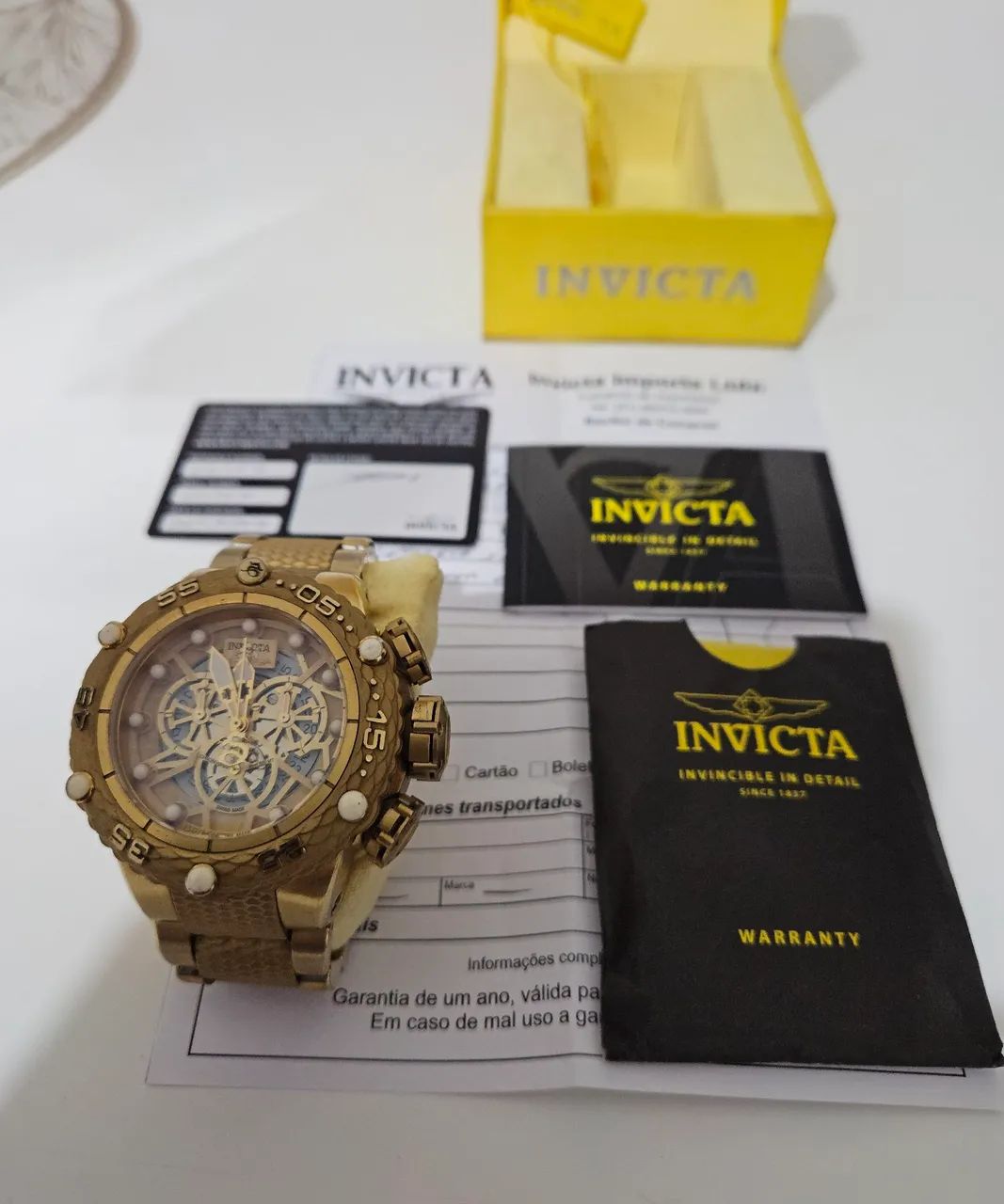 Relogio Original Invicta Subaqua Dourado - Foto 4