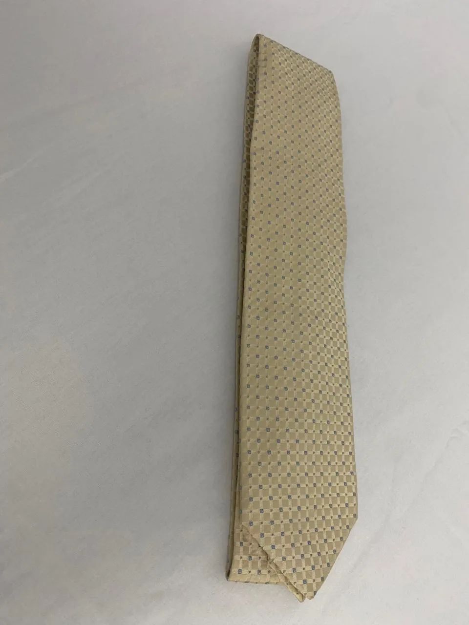 Gravata Prada Milano Bege Claro Xadrez Ótimo Estado