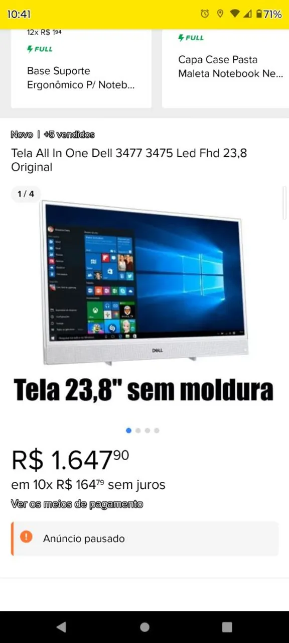 All In One Dell 3477 3475 Led Fhd 23,8 Original