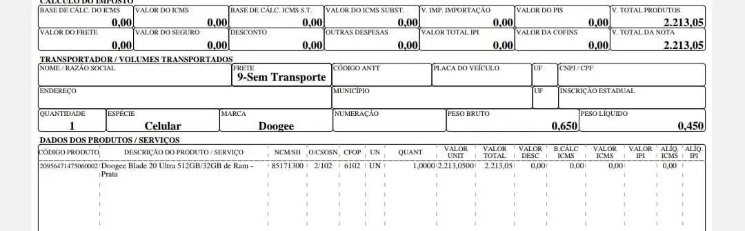 Celular Doogee Blade20 Ultra 64315885528962122