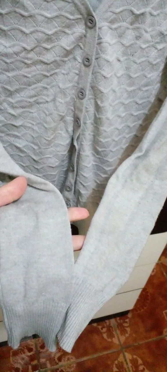 Cardigan Feminino cinza - Foto 4