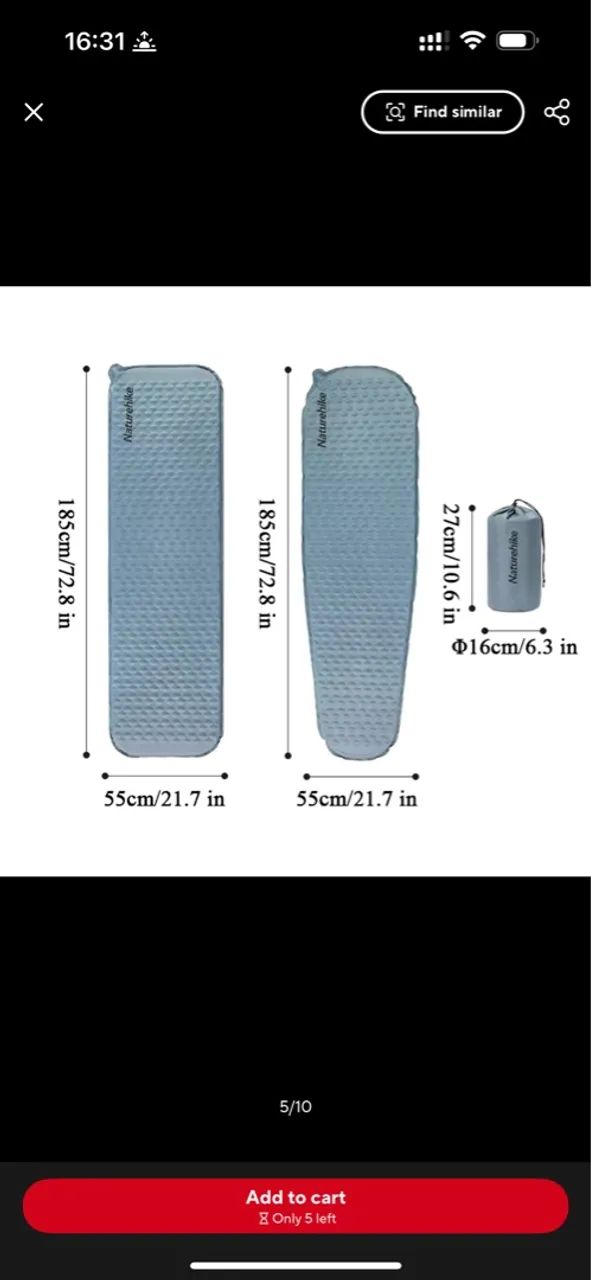 Colchonete Inflável para Camping Naturehike
