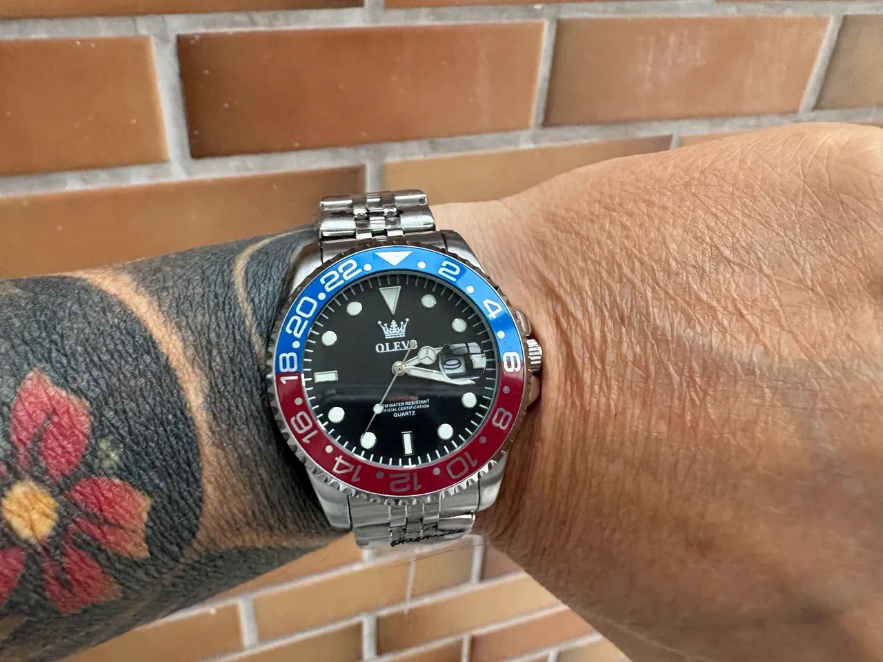 Relógio Masculino Olevs 5657 Homage Rolex Pepsi - Acessórios