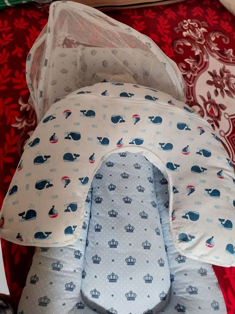 Ninho para Bebê + Mosquiteiro + Almofada amamentação 