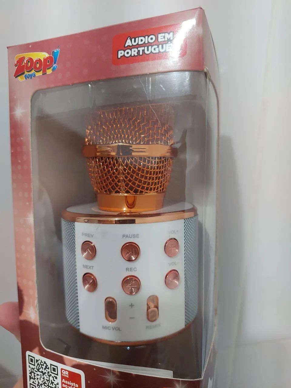 MICROFONE BLUETOOTH COM CAIXA DE SOM DOURADO - Foto 3