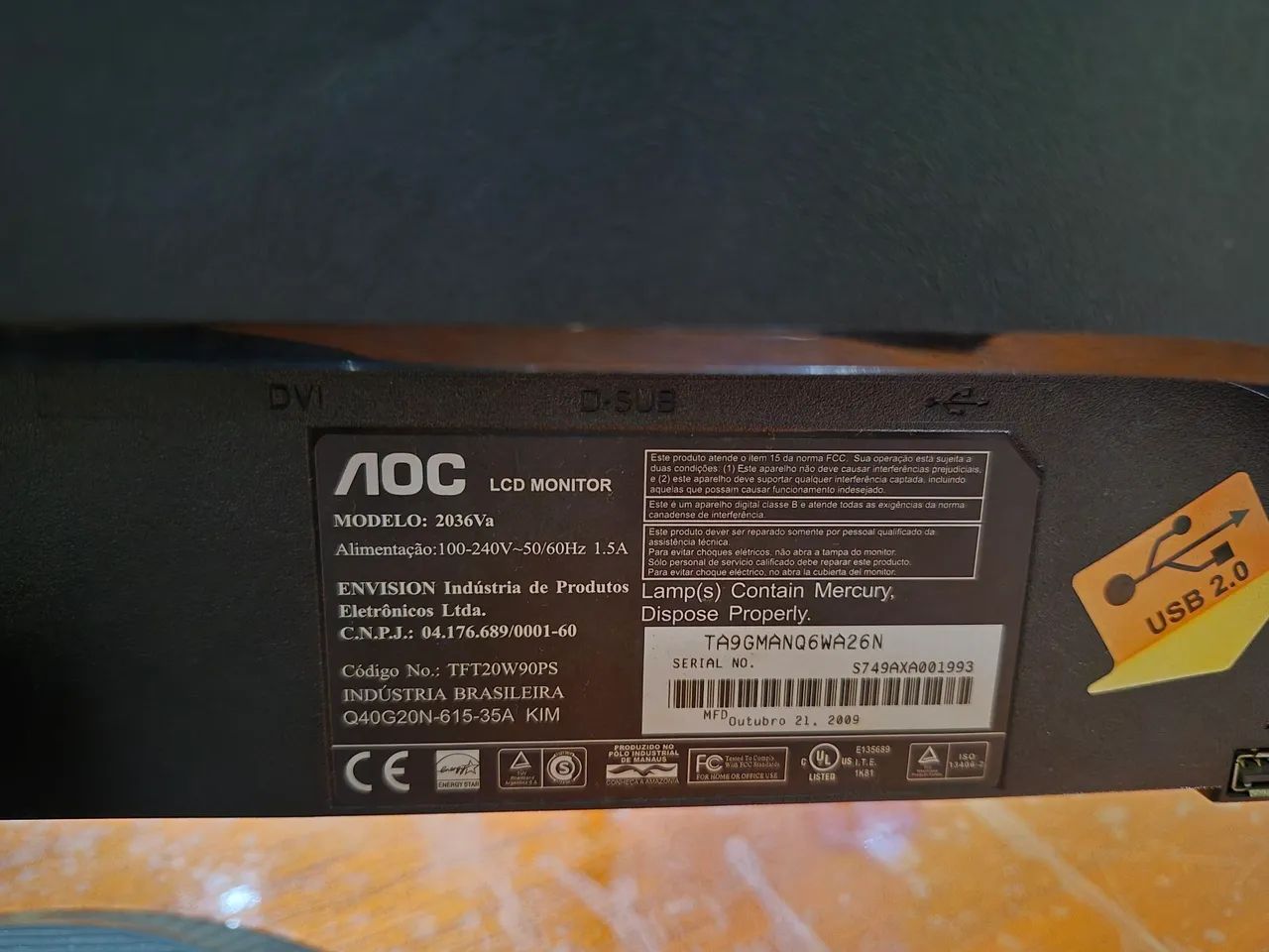 Monitores LG Flatron e AOC (Widescreen) - Foto 4