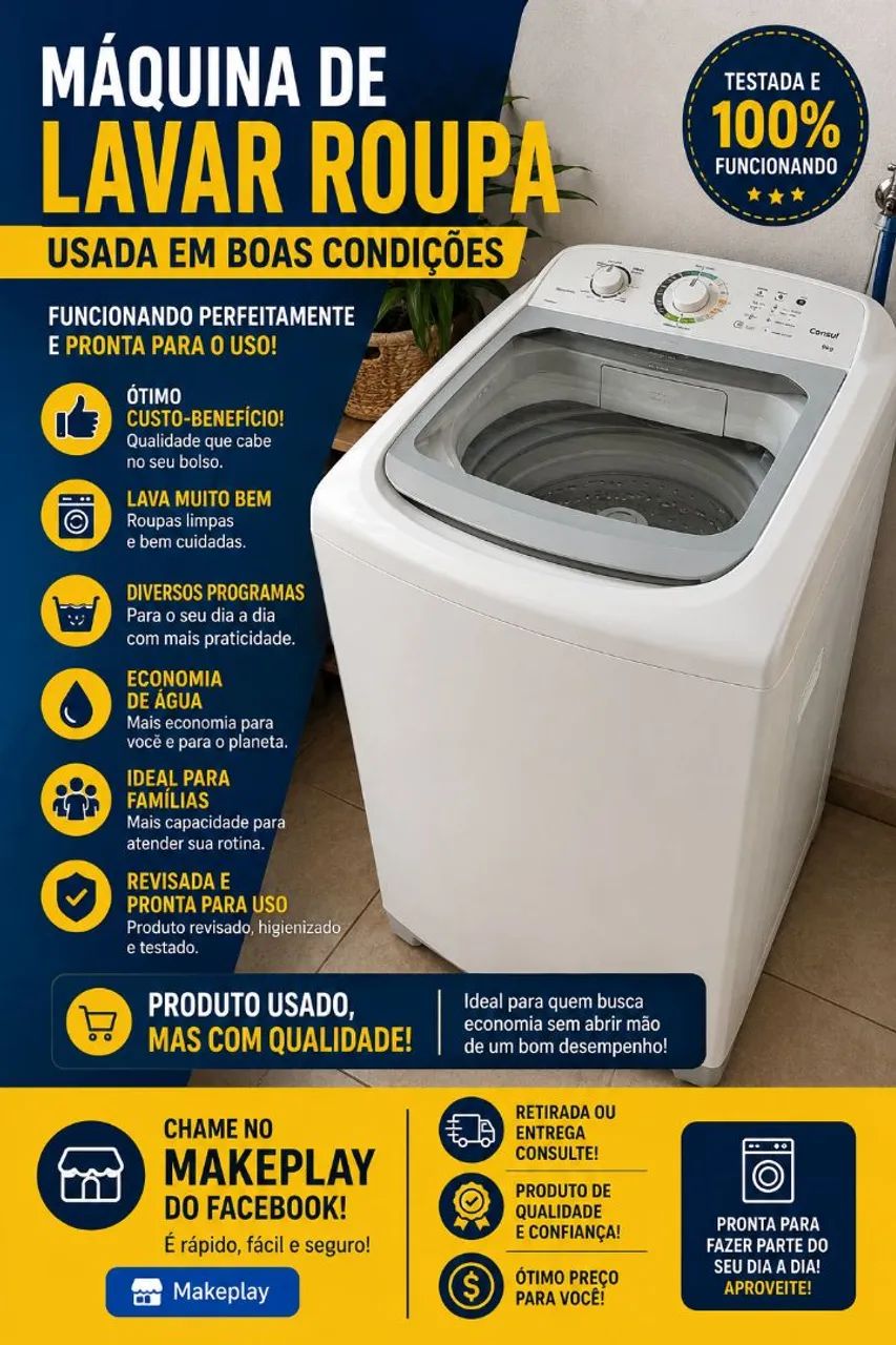 Vende se máquina de lavar revisada semi nova