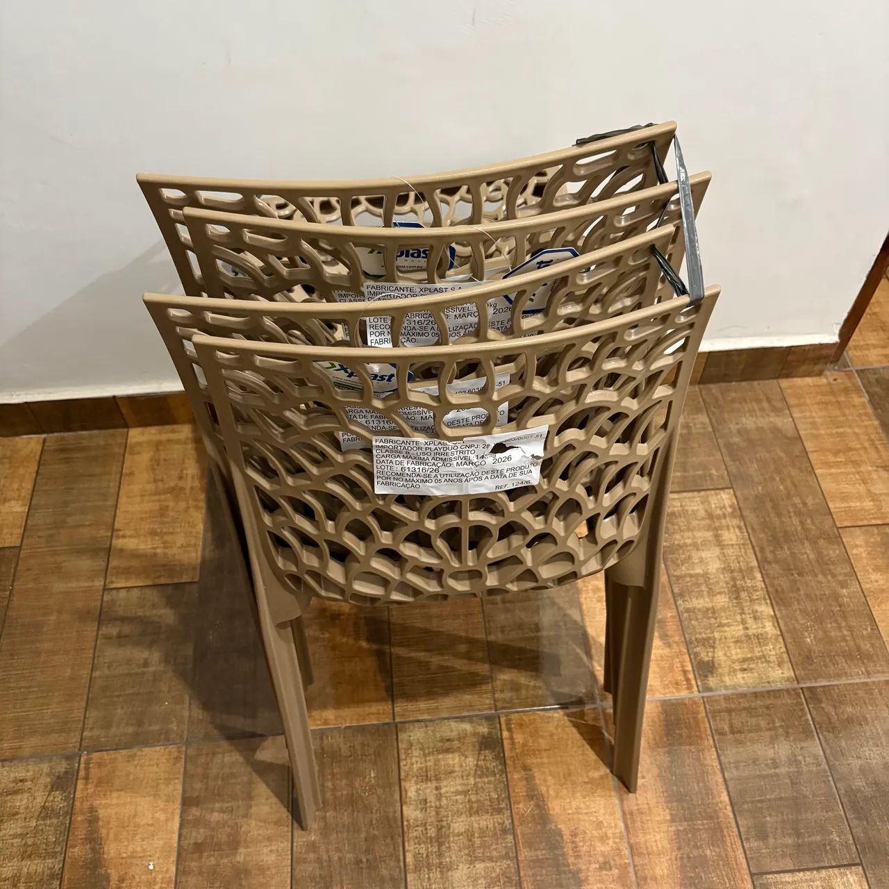 4 cadeiras Gruvyer cor fendi/bege - Foto 3
