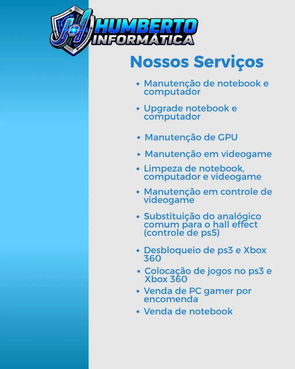 Técnico em informática. Nas mãos de quem entende!