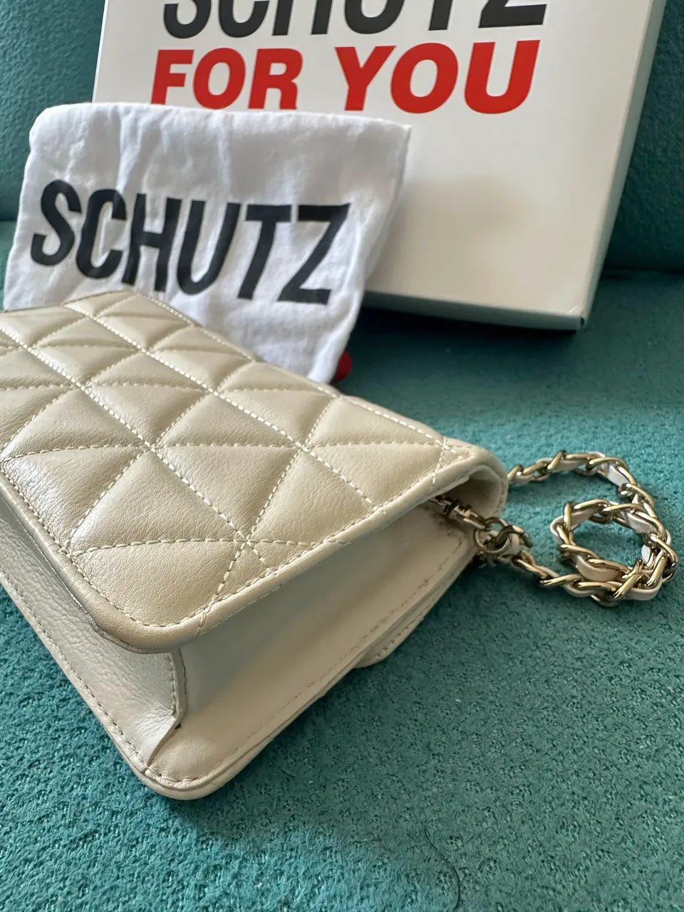 Bolsa de Couro 944 off white Schutz 