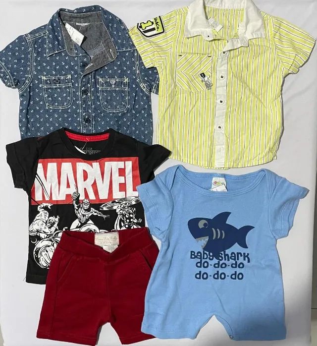 Lote de Roupas de Bebê Menino - P, M e G - Foto 2