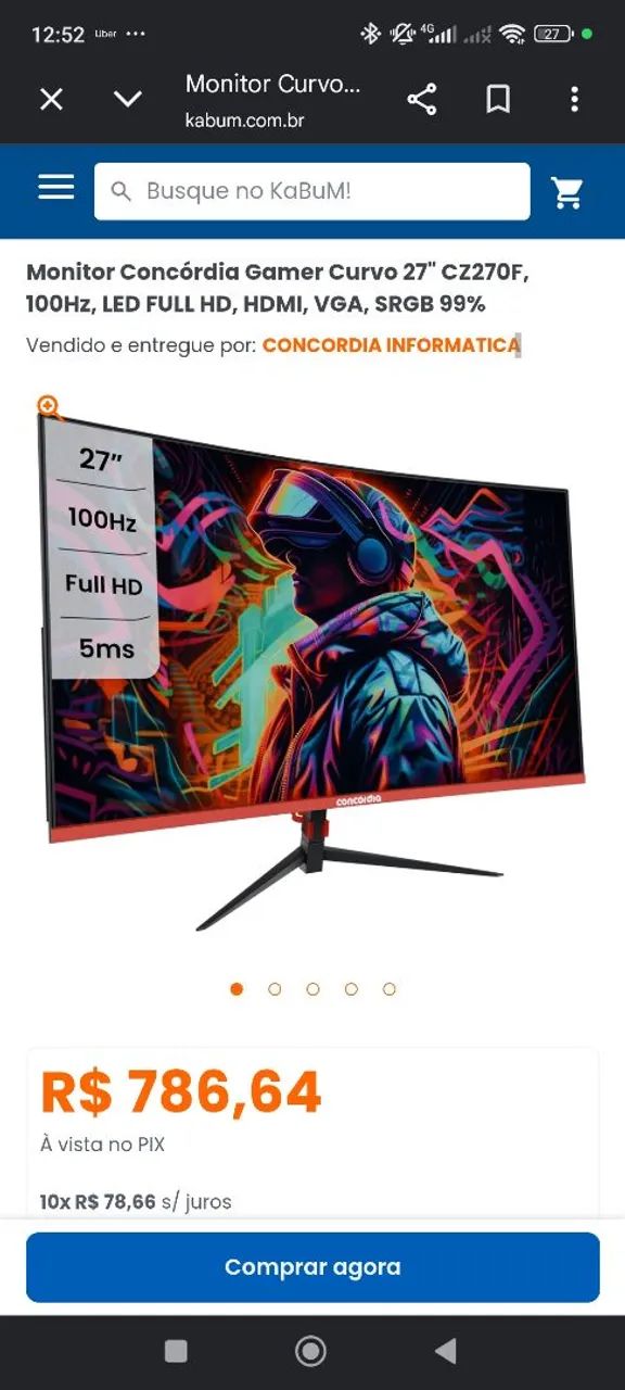 Monitor 27" 100hz Full HD Concordia - Foto 5
