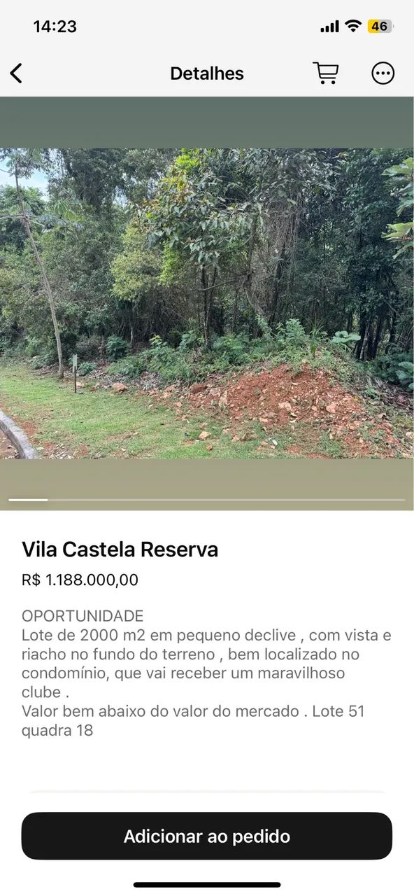 Lotes no Vila Castela Nova Lima 