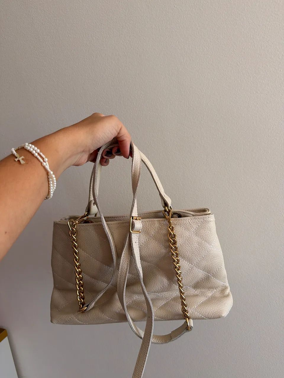Bolsa em couro off white  - Foto 3