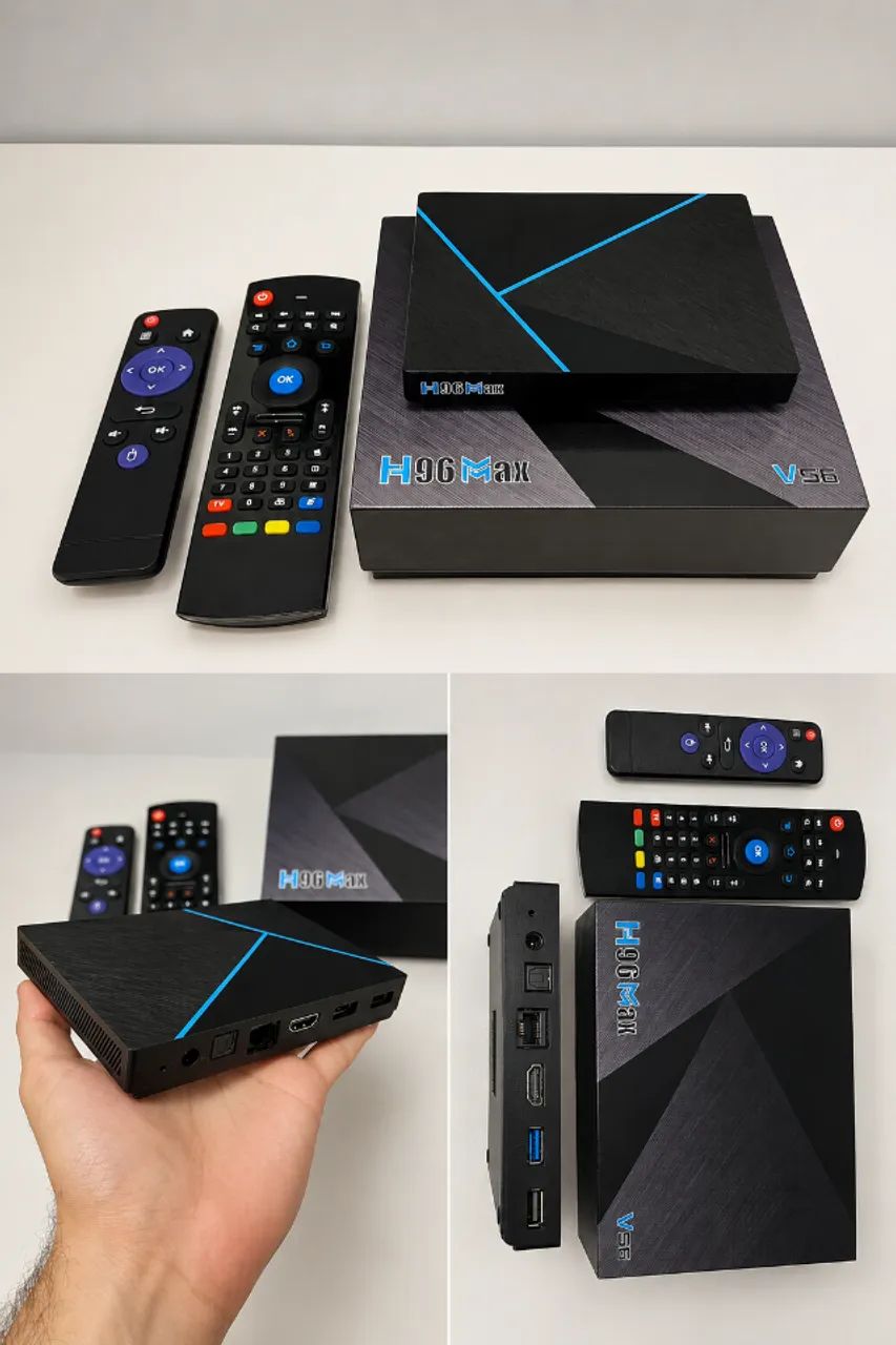 Caixa Android Smart para TV H96 Max 8GB RAM 128GB 8K WiFi Bluetooth Mini PC Console  - Foto 2