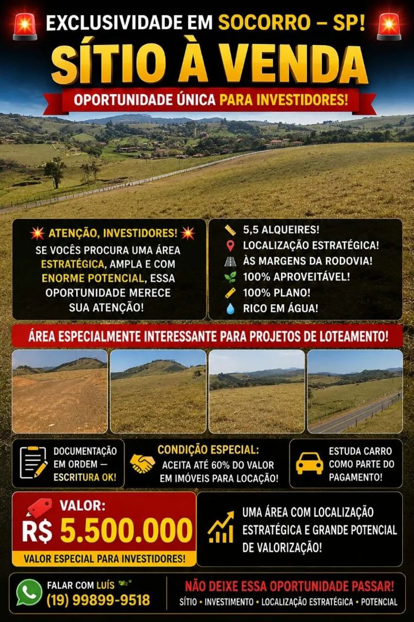 SITIO DE ALTA CLASSE ! PARA INVESTIDORES !! 