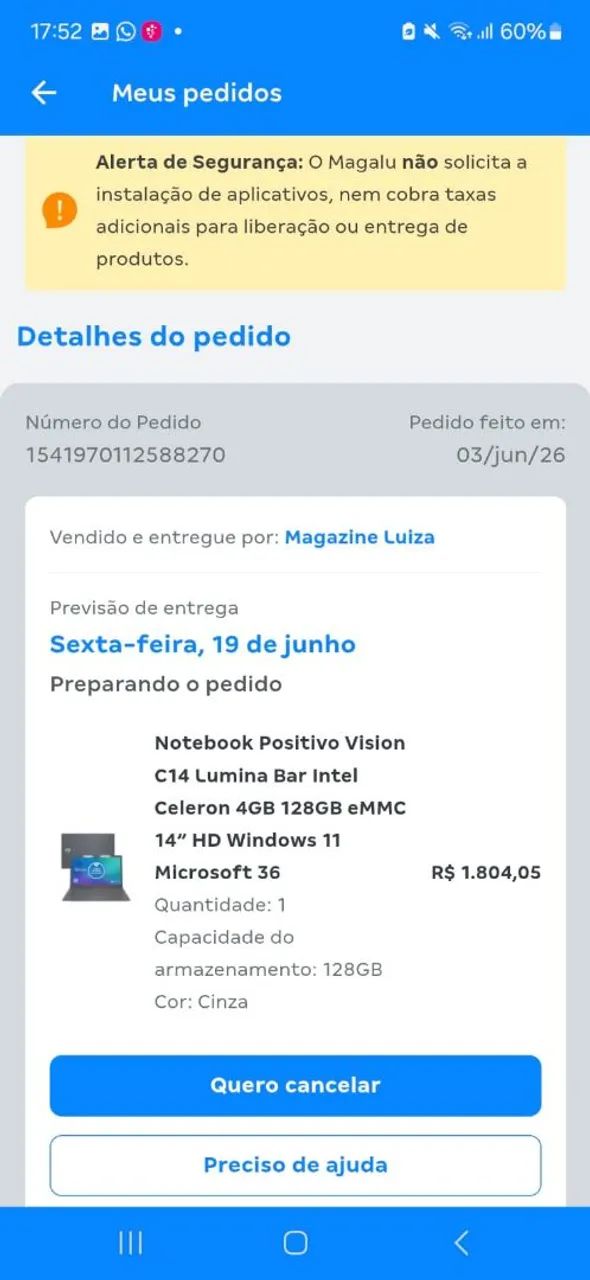 Vendo notebook menos de um mês de uso