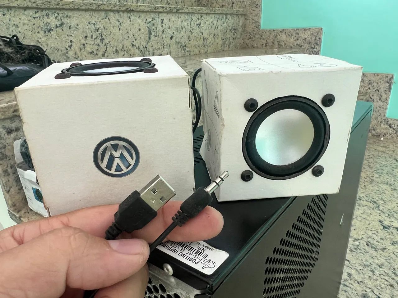 Caixa de som original VW para PC (USB/P2) colecionável (não é bluetooth)
