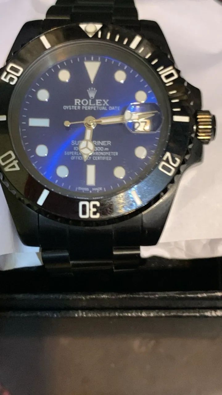  Relógio Submariner Custom Black & Blue - Automático Premium (preço desapego)  - Foto 4