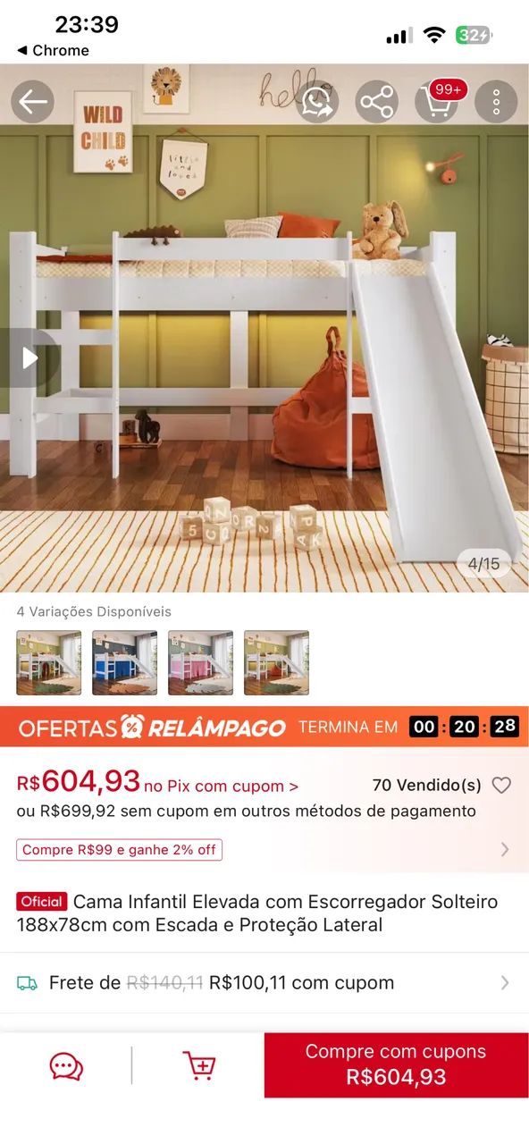 Cama com escorregador  - Foto 2