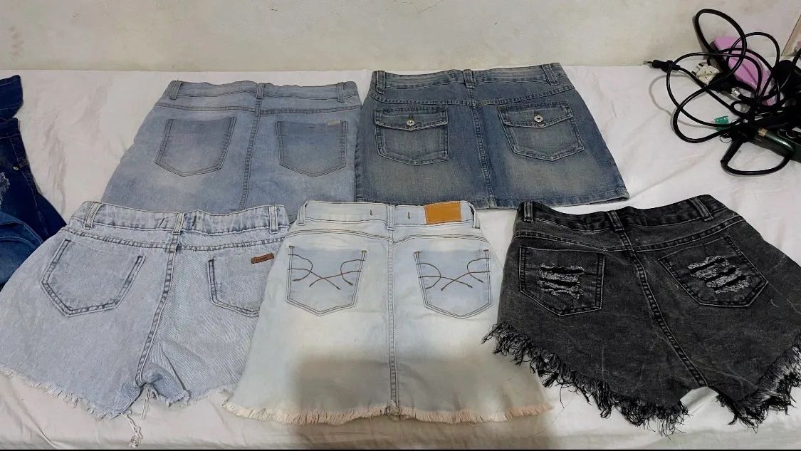 Lote peças jeans usada - Foto 2