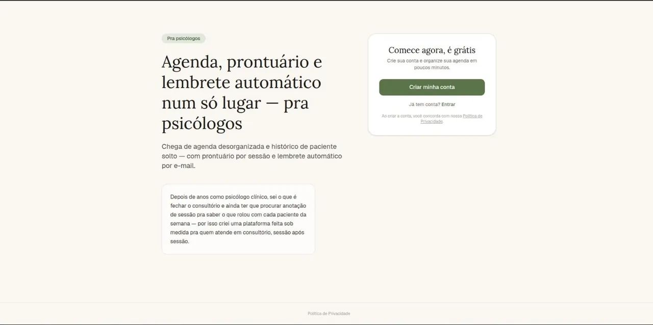 Sistema Profissional de Gestão para Psicólogos