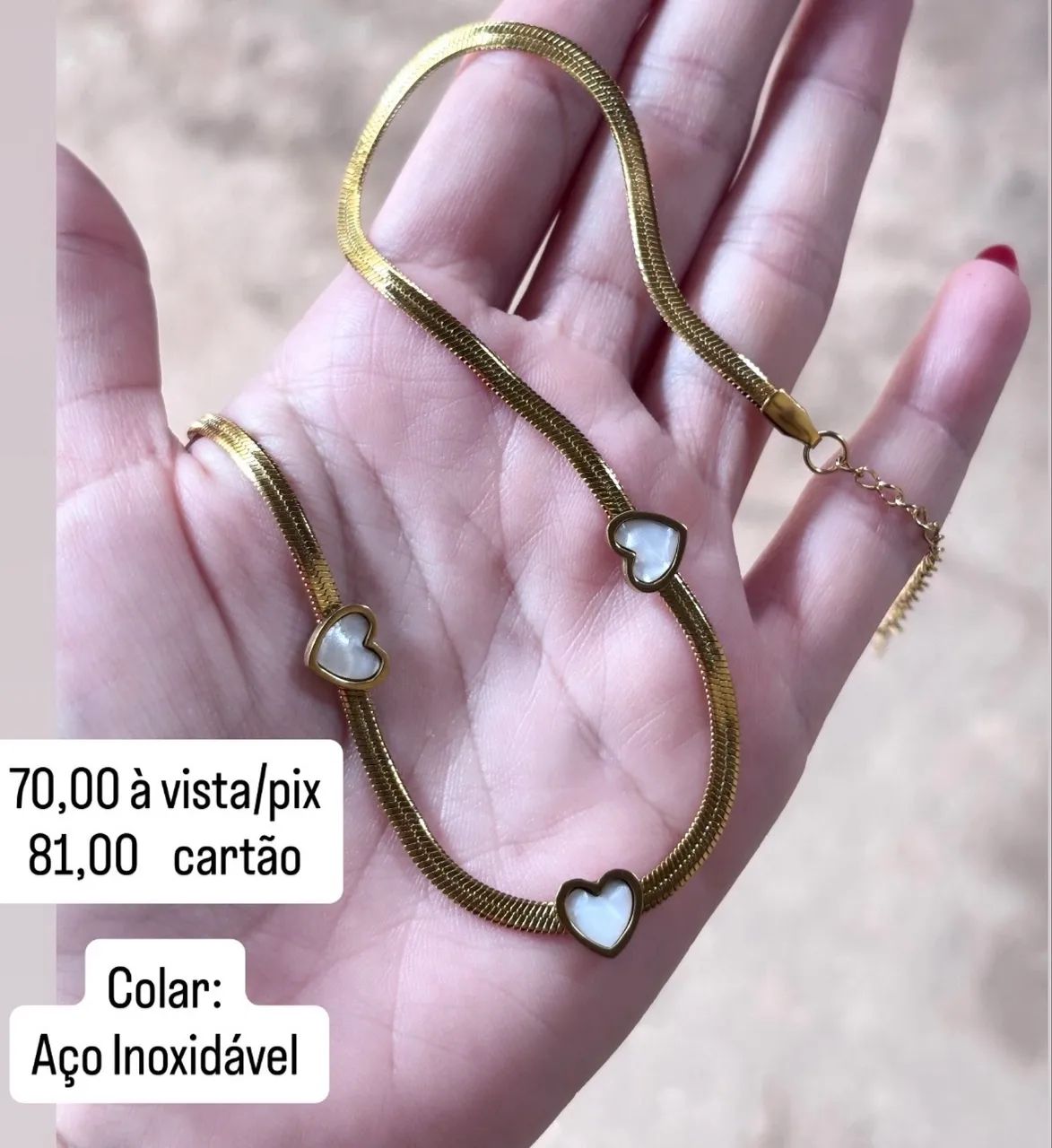 Colar Corações - Aço Inoxidável  - Foto 4