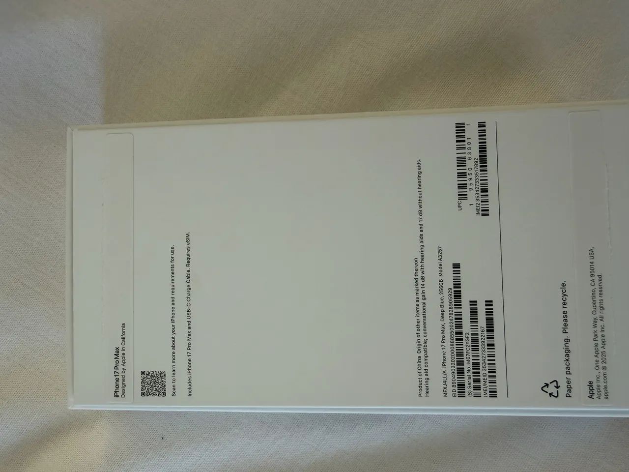 Iphone 17 pro max 256gb deep blue