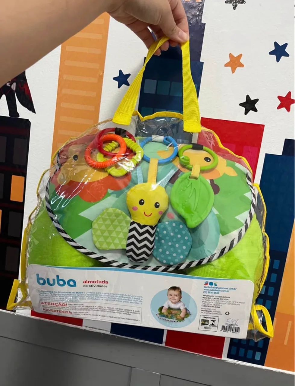 Almofada de atividades bebe 