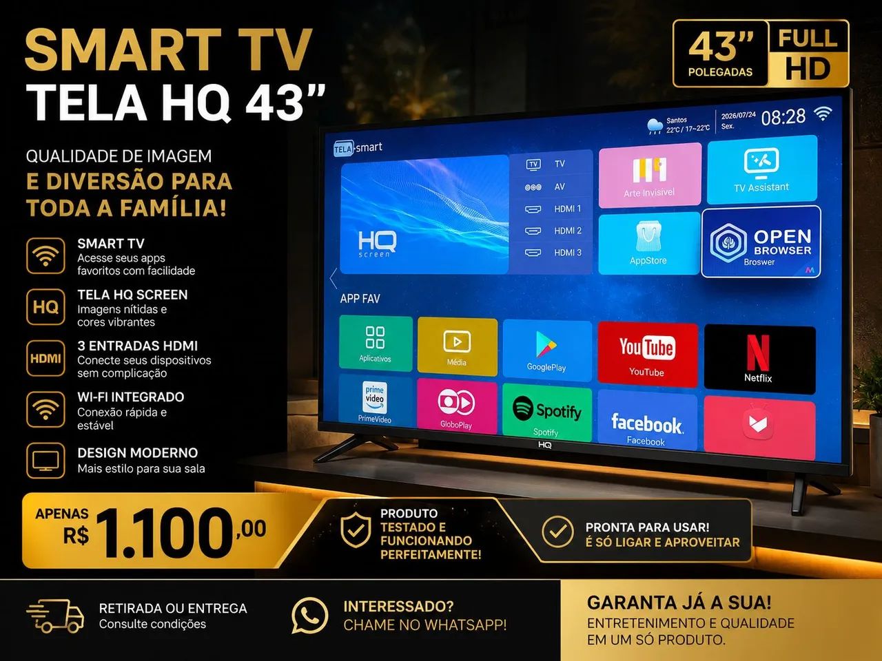Smart tv 43 polegadas