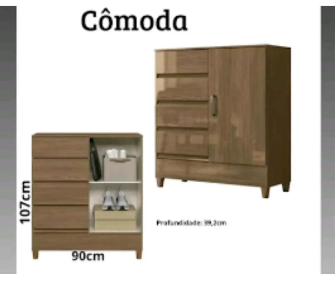 Preço Excelente de Cômoda 4 gavetas com Sapateira!!